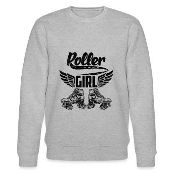 Roller Girl | Rollschuhe Rollschuhlaufen Geschenk - Stanley/Stella Unisex Bio-Sweatshirt CHANGER  - Grau meliert - Vorne - Nik (191cm) & Marisol (170cm)