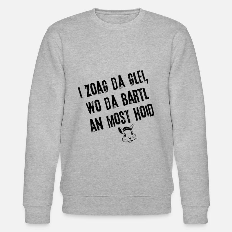 BartlHoidMost_BayrischKlar | Redewendung - Stanley/Stella Unisex Bio-Sweatshirt CHANGER  - Grau meliert
