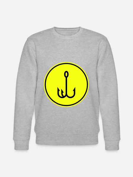 Fishing hook angler icon - Stanley/Stella CHANGER Unisex Organic Sweatshirt - heather grey