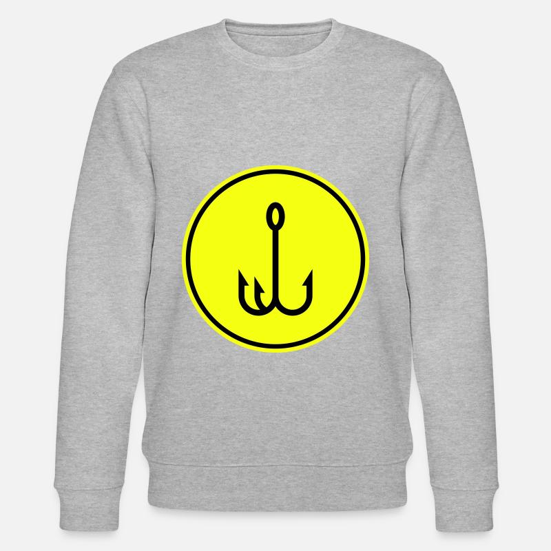 Fishing hook angler icon - Stanley/Stella CHANGER Unisex Organic Sweatshirt - heather grey