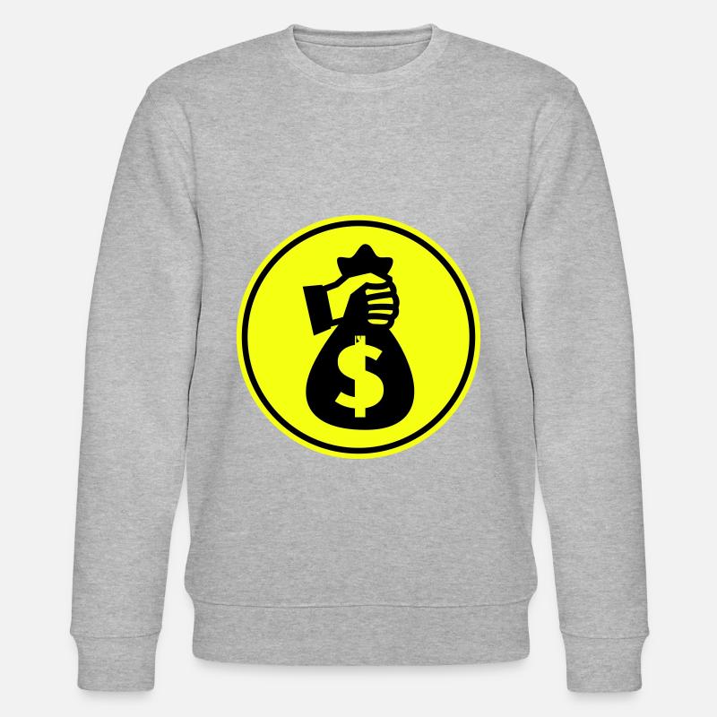 Geld Money silhouette - Stanley/Stella Unisex Bio-Sweatshirt CHANGER  - Grau meliert