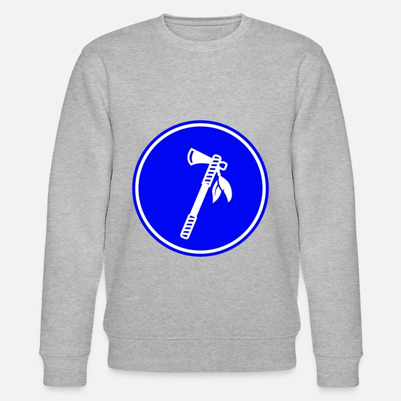 Axe Indian feather - Stanley/Stella CHANGER Unisex Organic Sweatshirt - heather grey