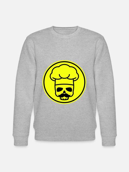 Cook skull icon - Stanley/Stella CHANGER Unisex Organic Sweatshirt - heather grey