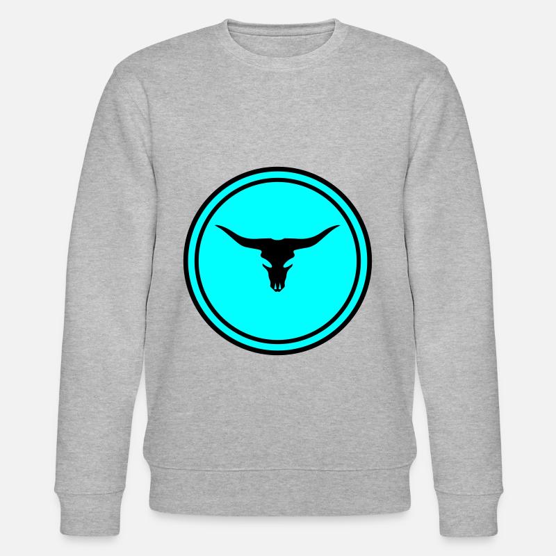 Kuh Bulle Totenkopf - Stanley/Stella Unisex Bio-Sweatshirt CHANGER  - Grau meliert