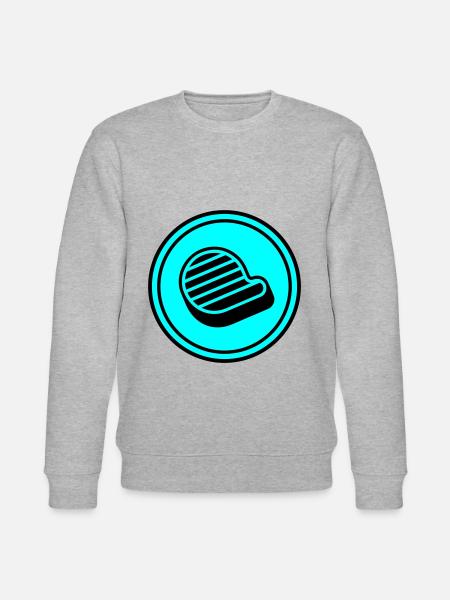 Meat steak symbol - Stanley/Stella CHANGER Unisex Organic Sweatshirt - heather grey