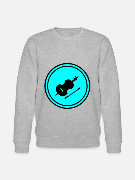 Violin Icon symbol - Stanley/Stella CHANGER Unisex Organic Sweatshirt - heather grey