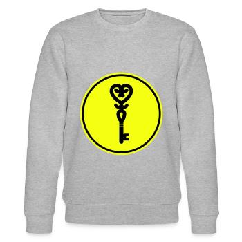 Schlüssel herz hochzeit - Stanley/Stella Unisex Bio-Sweatshirt CHANGER  - Grau meliert - Vorne - Nik (191cm) & Marisol (170cm)