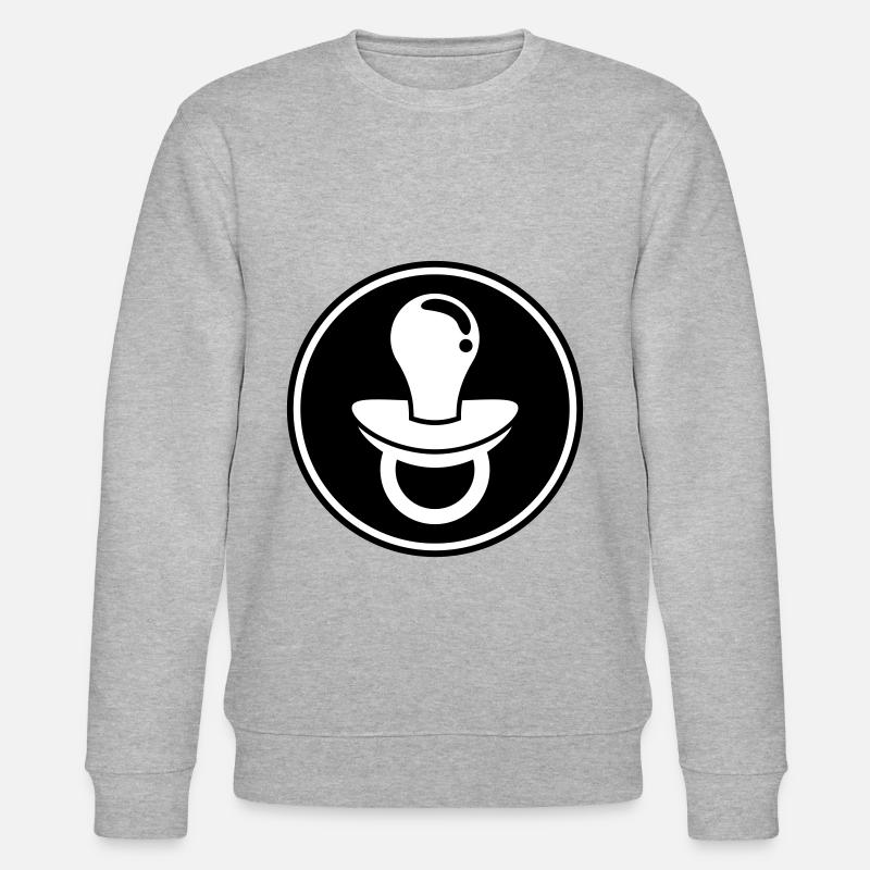 Schnuller Icon Symbol - Stanley/Stella Unisex Bio-Sweatshirt CHANGER  - Grau meliert