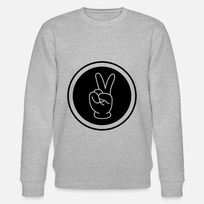 Peace Hand Comic - Stanley/Stella CHANGER Unisex Organic Sweatshirt - heather grey
