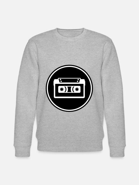 Cassette Tape Symbol - Stanley/Stella CHANGER Unisex Organic Sweatshirt - heather grey