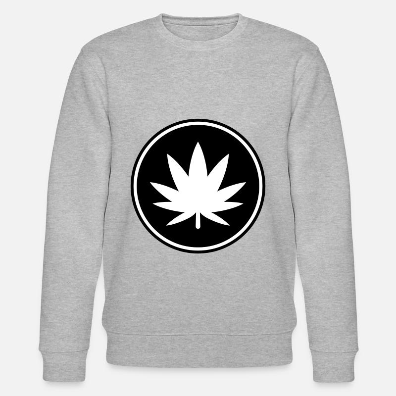 Hemp Leaf Icon - Stanley/Stella CHANGER Unisex Organic Sweatshirt - heather grey