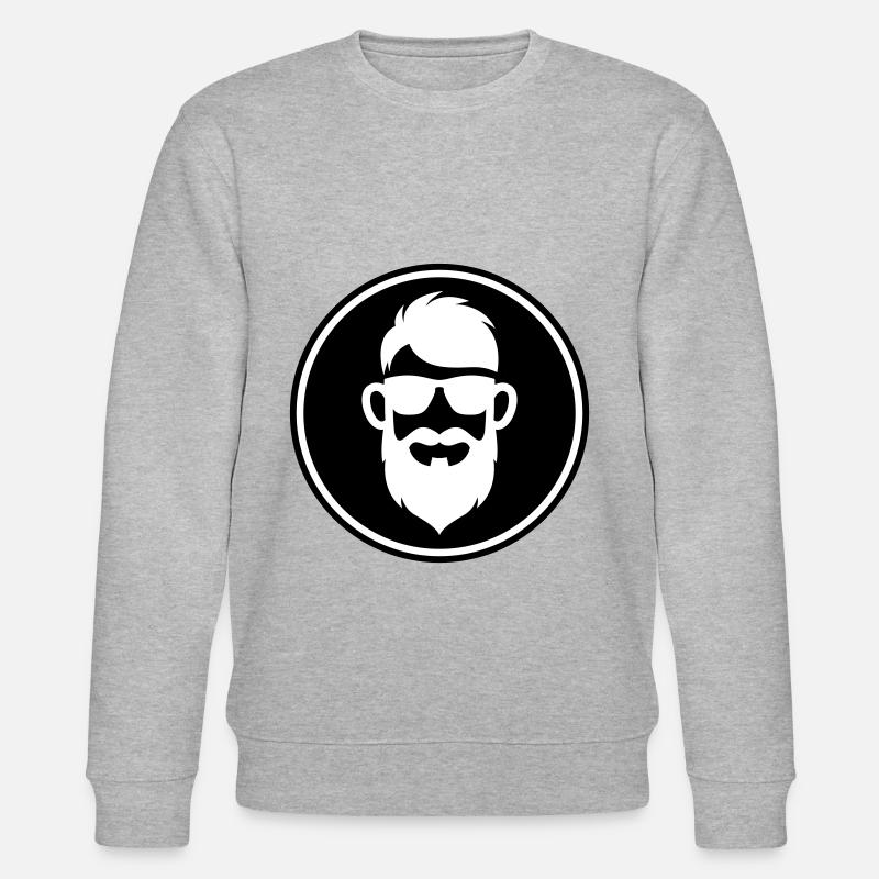 Gesicht bart symbol - Stanley/Stella Unisex Bio-Sweatshirt CHANGER  - Grau meliert