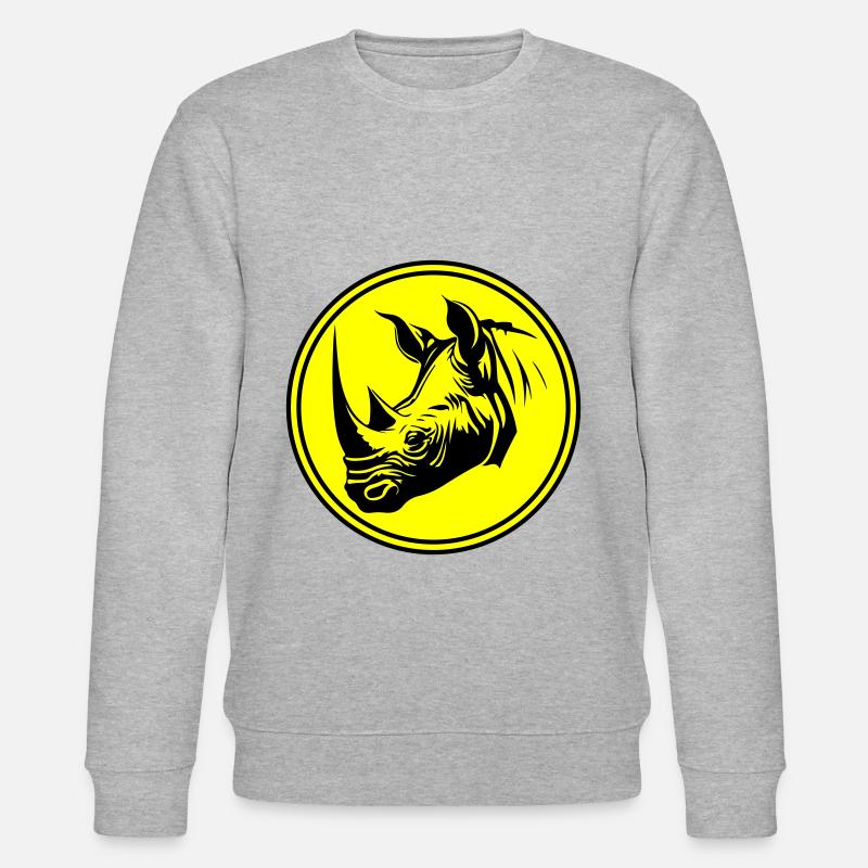 Nashorn Tier Silhouette - Stanley/Stella Unisex Bio-Sweatshirt CHANGER  - Grau meliert