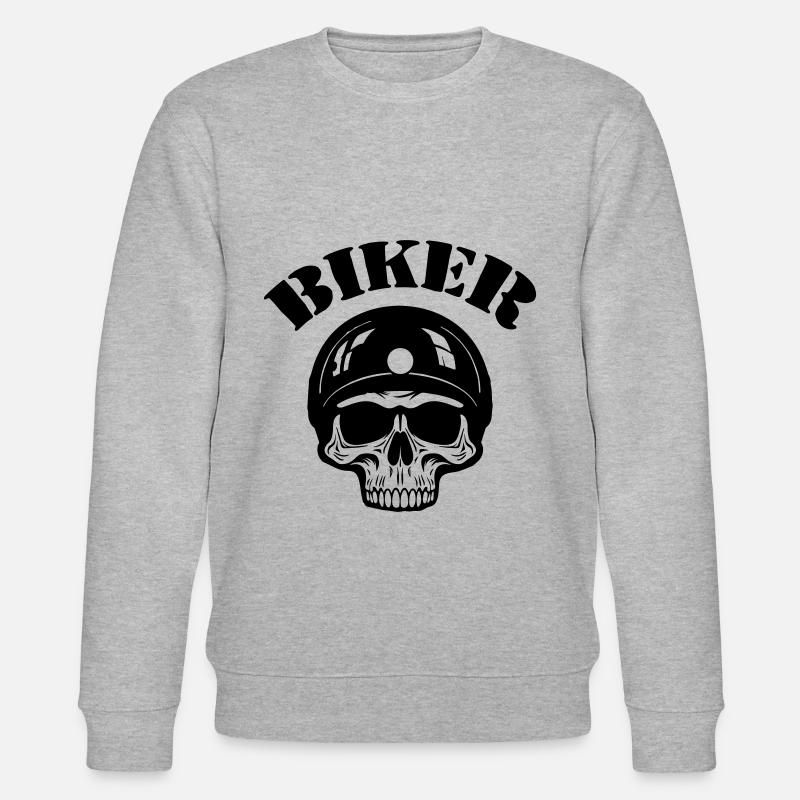Skeleton Biker - Stanley/Stella CHANGER Unisex Organic Sweatshirt - heather grey