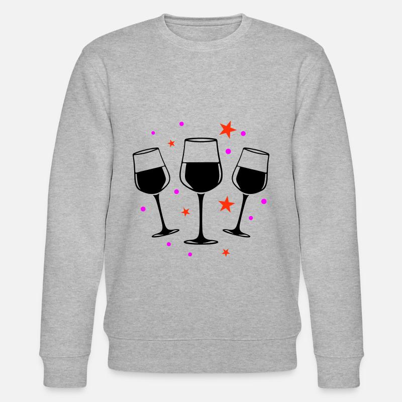 Weinglas Rotwein Symbol - Stanley/Stella Unisex Bio-Sweatshirt CHANGER  - Grau meliert
