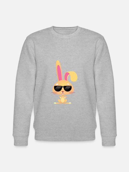 cool, söt kanin med solglasögon - Ekologisk sweatshirt CHANGER unisex från Stanley/Stella - gråmelerad