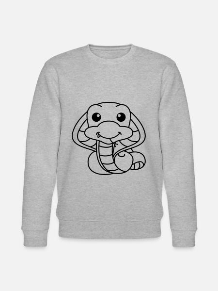 Snake Cobra Comic Animal - Stanley/Stella CHANGER Unisex Organic Sweatshirt - heather grey
