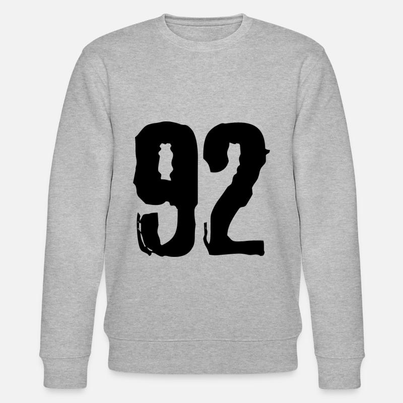 92 Zahl Trikot - Stanley/Stella Unisex Bio-Sweatshirt CHANGER  - Grau meliert