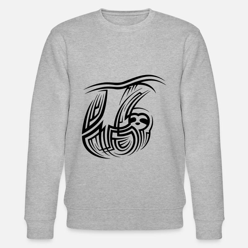 Sloth Tribal Tattoo - Stanley/Stella CHANGER Unisex Organic Sweatshirt - heather grey