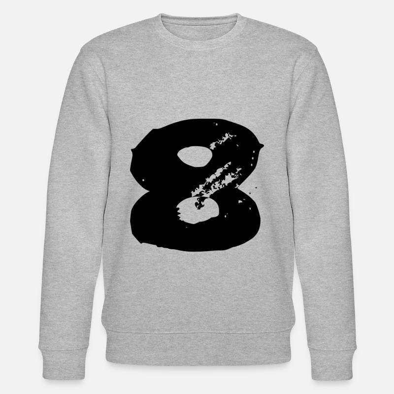 8 Zahl Trikot - Stanley/Stella Unisex Bio-Sweatshirt CHANGER - Grau meliert