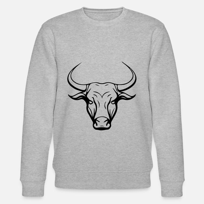 Bulle Symbol Kopf Stier - Stanley/Stella Unisex Bio-Sweatshirt CHANGER  - Grau meliert