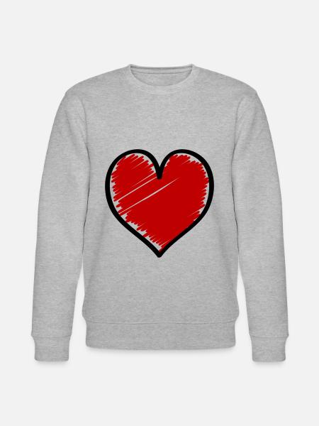 Hjerte symbol kærlighed - Stanley/Stella økologisk unisex-sweatshirt CHANGER  - grå meleret