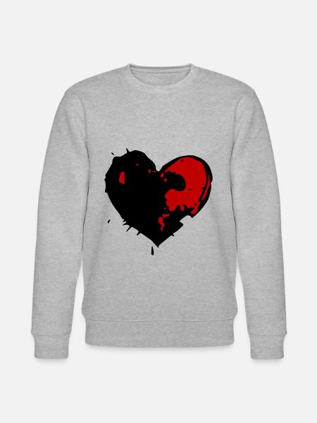 Herz Klecks Love - Stanley/Stella Unisex Bio-Sweatshirt CHANGER  - Grau meliert