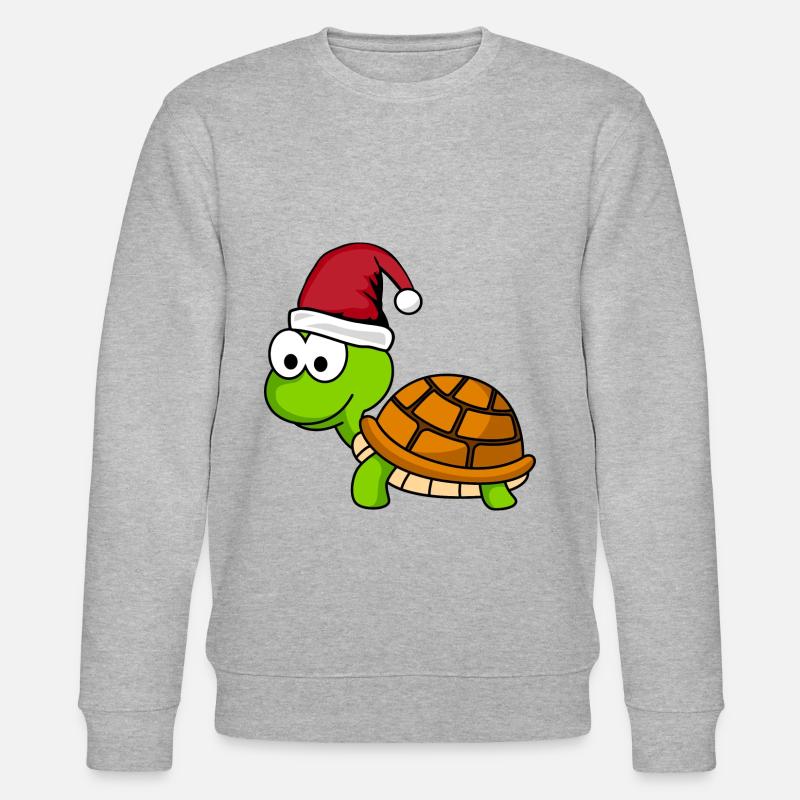 Schildkröte Comic Weihnachten - Stanley/Stella Unisex Bio-Sweatshirt CHANGER  - Grau meliert