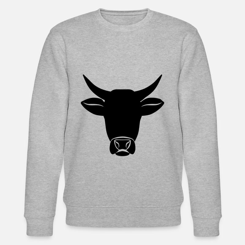kuh kopf symbol - Stanley/Stella Unisex Bio-Sweatshirt CHANGER  - Grau meliert