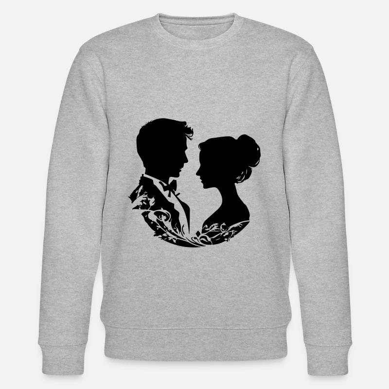 Ehepaar Hochzeit Silhouette - Stanley/Stella Unisex Bio-Sweatshirt CHANGER  - Grau meliert