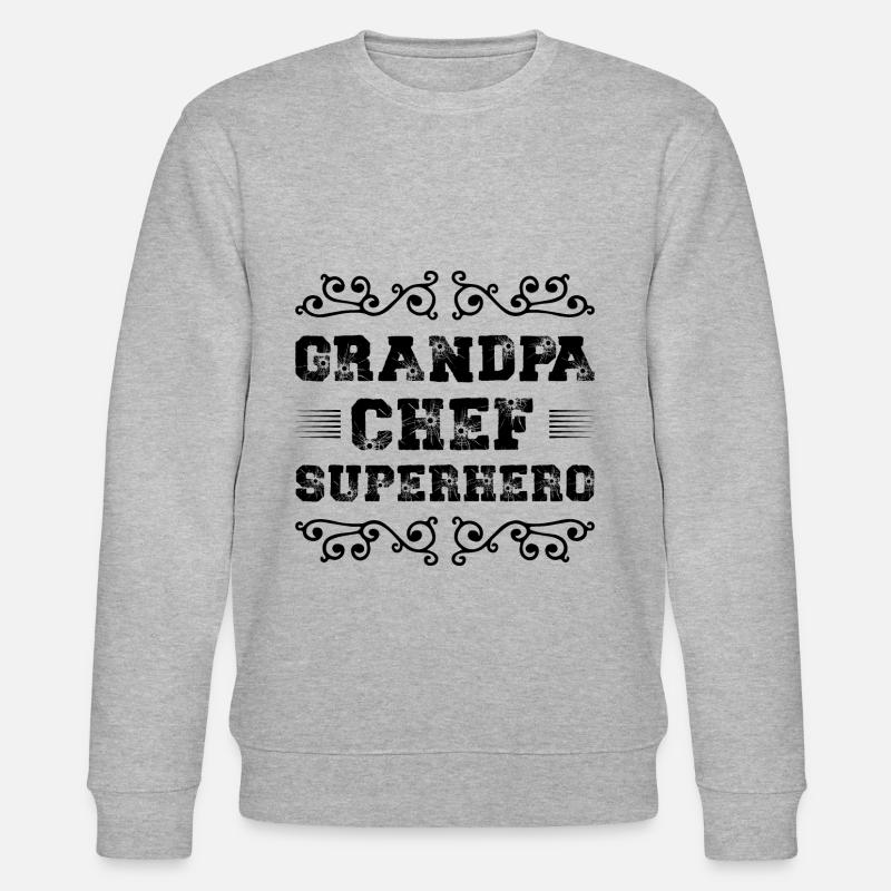 Opa Chef Superheld - Stanley/Stella Unisex Bio-Sweatshirt CHANGER  - Grau meliert