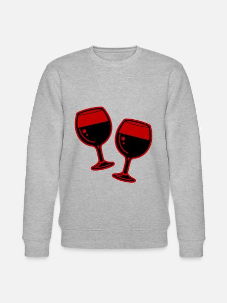 Wine Symbol Glass - Stanley/Stella CHANGER Unisex Organic Sweatshirt - heather grey