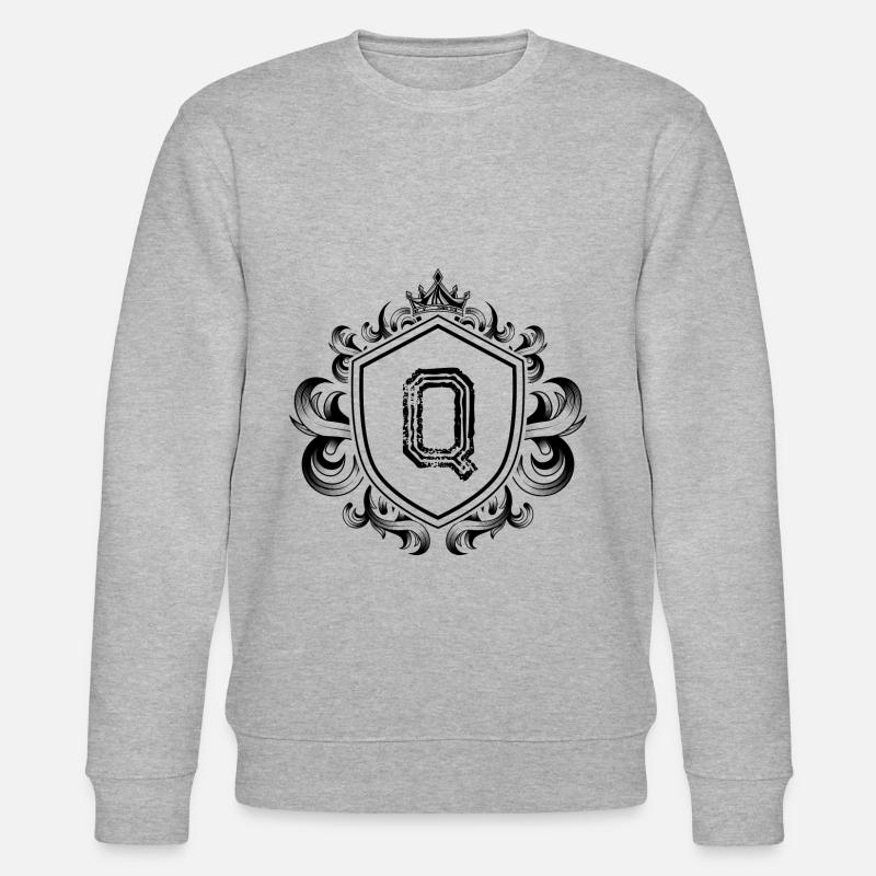 Q Letter Coat of Arms - Stanley/Stella CHANGER Unisex Organic Sweatshirt - heather grey