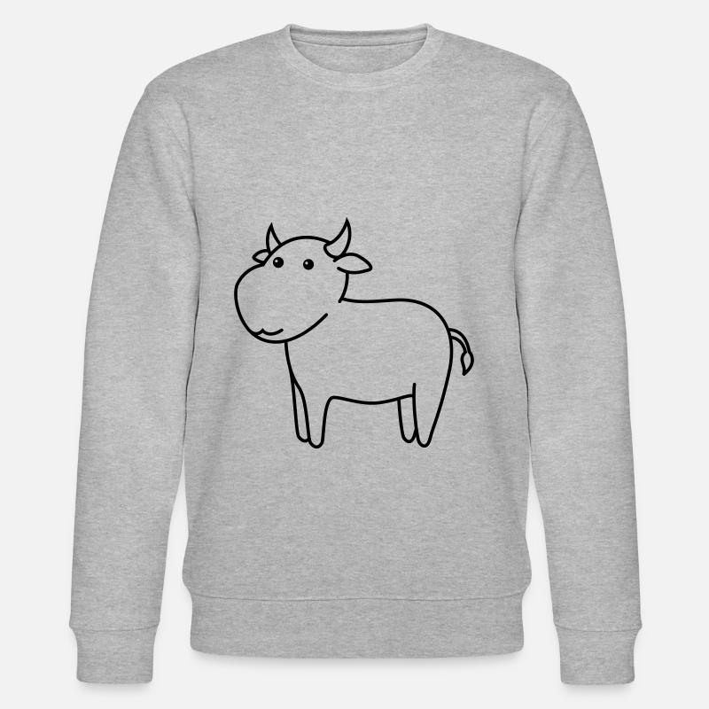 Taurus Comic Animal - Stanley/Stella CHANGER Unisex Organic Sweatshirt - heather grey