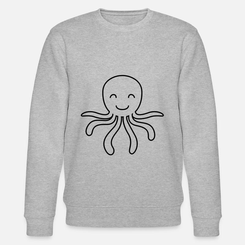 Krake Comic Tier - Stanley/Stella Unisex Bio-Sweatshirt CHANGER - Grau meliert