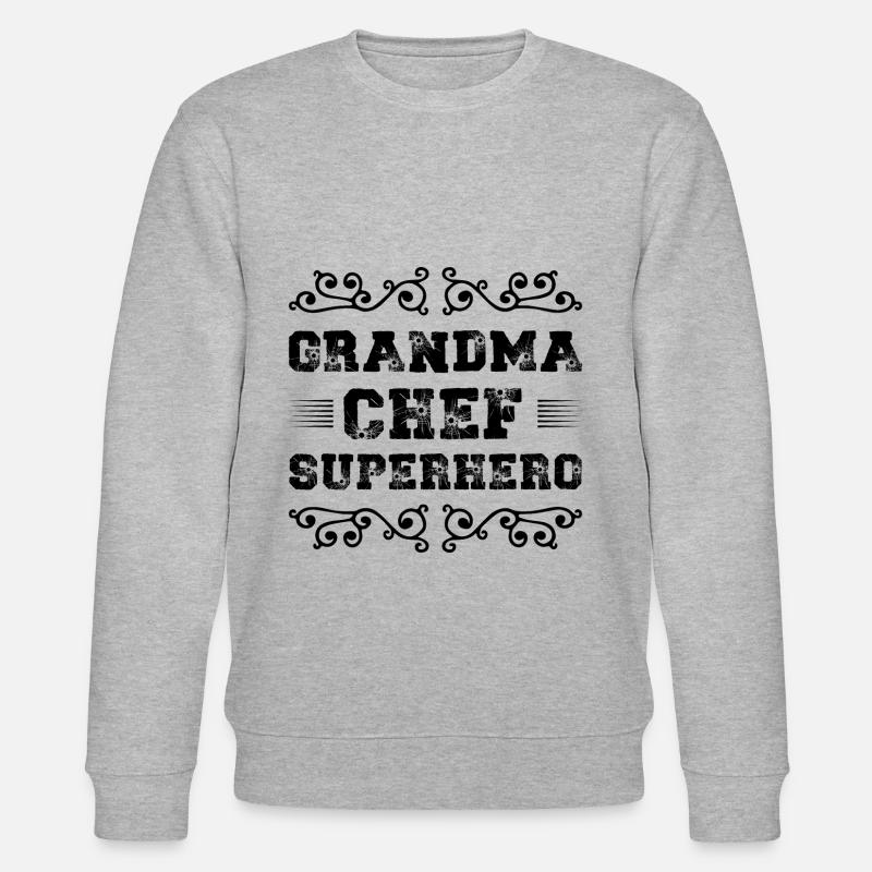 Oma Chef Superheld - Stanley/Stella Unisex Bio-Sweatshirt CHANGER  - Grau meliert