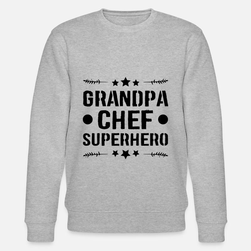 Opa Chef Superheld - Stanley/Stella Unisex Bio-Sweatshirt CHANGER  - Grau meliert