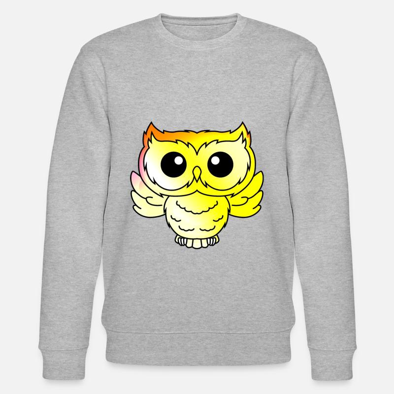 Eule Comic Tier - Stanley/Stella Unisex Bio-Sweatshirt CHANGER  - Grau meliert