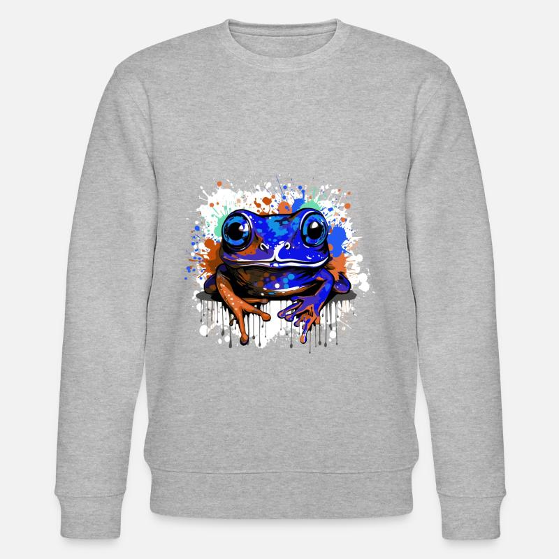 Frosch Bunt - Stanley/Stella Unisex Bio-Sweatshirt CHANGER  - Grau meliert
