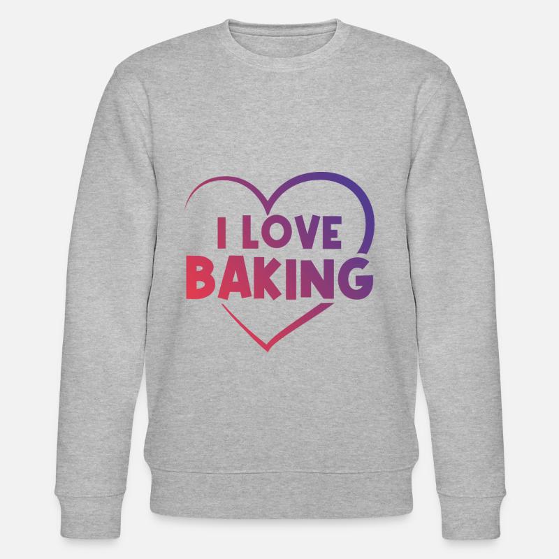 Ich liebe Backen - Stanley/Stella Unisex Bio-Sweatshirt CHANGER  - Grau meliert