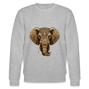 Elefant Kopf Tier - Stanley/Stella Unisex Bio-Sweatshirt CHANGER  - Grau meliert - Vorne - Nik (191cm) & Marisol (170cm)