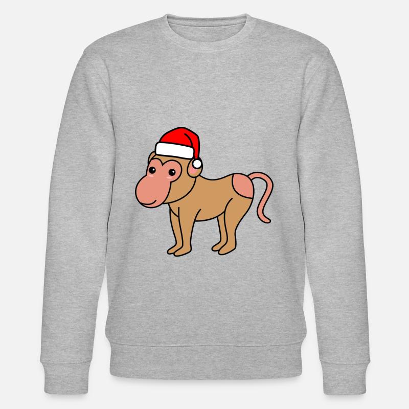 Singe singe Noël Noël - Sweat bio CHANGER Stanley/Stella Unisexe - gris chiné