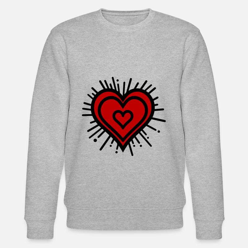 Herz Symbol Design - Stanley/Stella Unisex Bio-Sweatshirt CHANGER  - Grau meliert