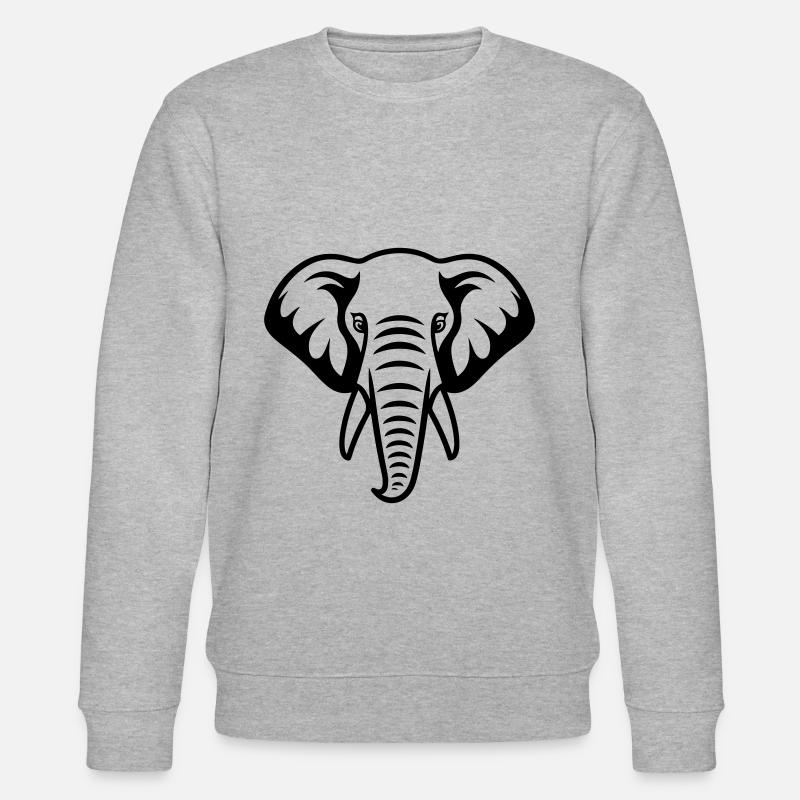 Elephant Head - Stanley/Stella CHANGER Unisex Organic Sweatshirt - heather grey