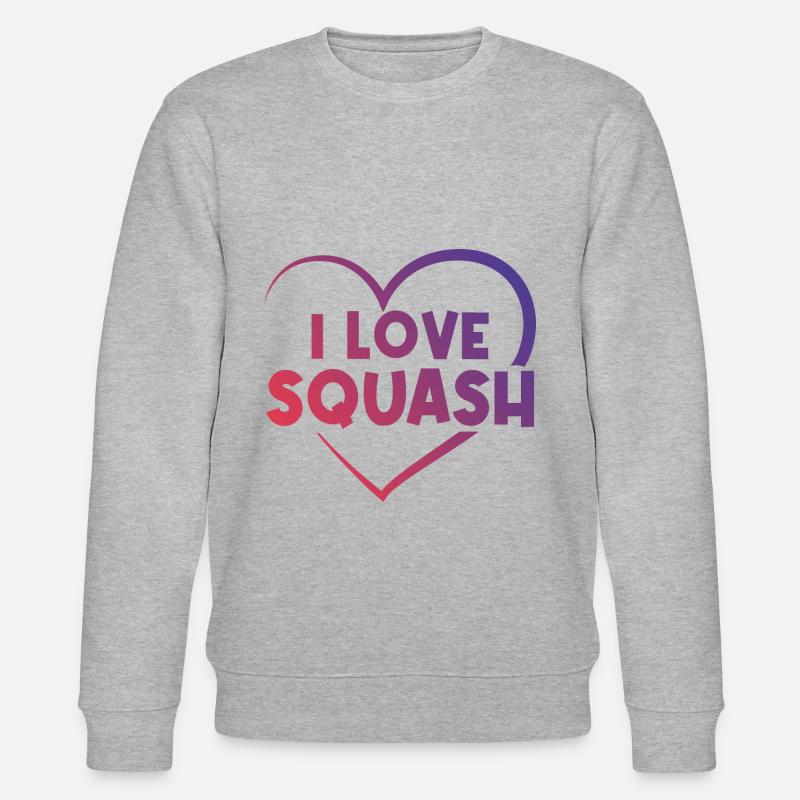 Ich liebe Squash Herz - Stanley/Stella Unisex Bio-Sweatshirt CHANGER  - Grau meliert