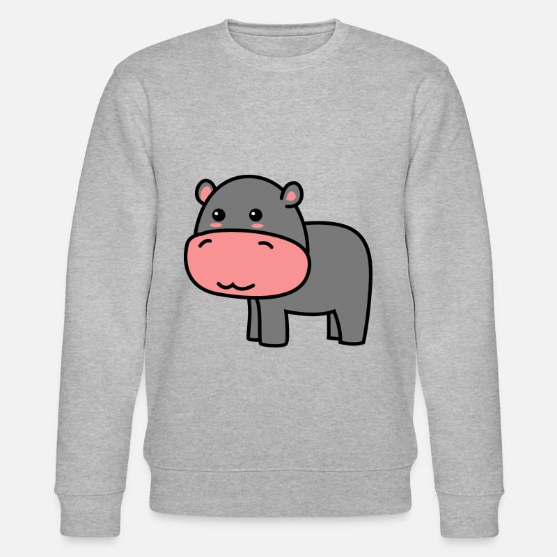 Nilpferd Comic Tier - Stanley/Stella Unisex Bio-Sweatshirt CHANGER  - Grau meliert