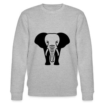 Elefant Tier Silhouette - Stanley/Stella Unisex Bio-Sweatshirt CHANGER  - Grau meliert - Vorne - Nik (191cm) & Marisol (170cm)