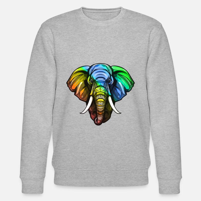 Elefant Kopf Bunt - Stanley/Stella Unisex Bio-Sweatshirt CHANGER  - Grau meliert