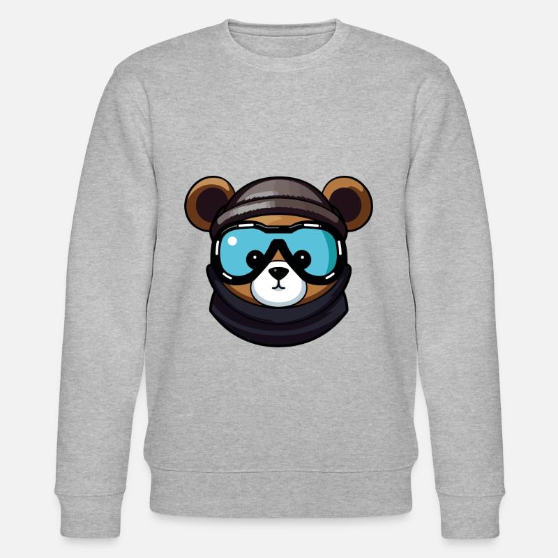 Bear Snowboard Ski Goggles Comic - Sweat bio CHANGER Stanley/Stella Unisexe - gris chiné