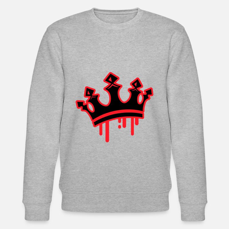 Krone König Symbol - Stanley/Stella Unisex Bio-Sweatshirt CHANGER  - Grau meliert